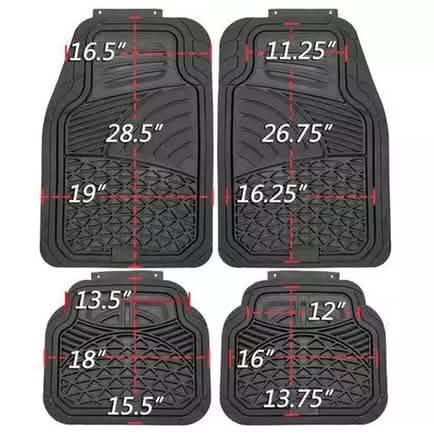 4-Piece: OxGord Universal Fit Heavy-Duty Rubber Car-Floor Mats Set Automotive - DailySale