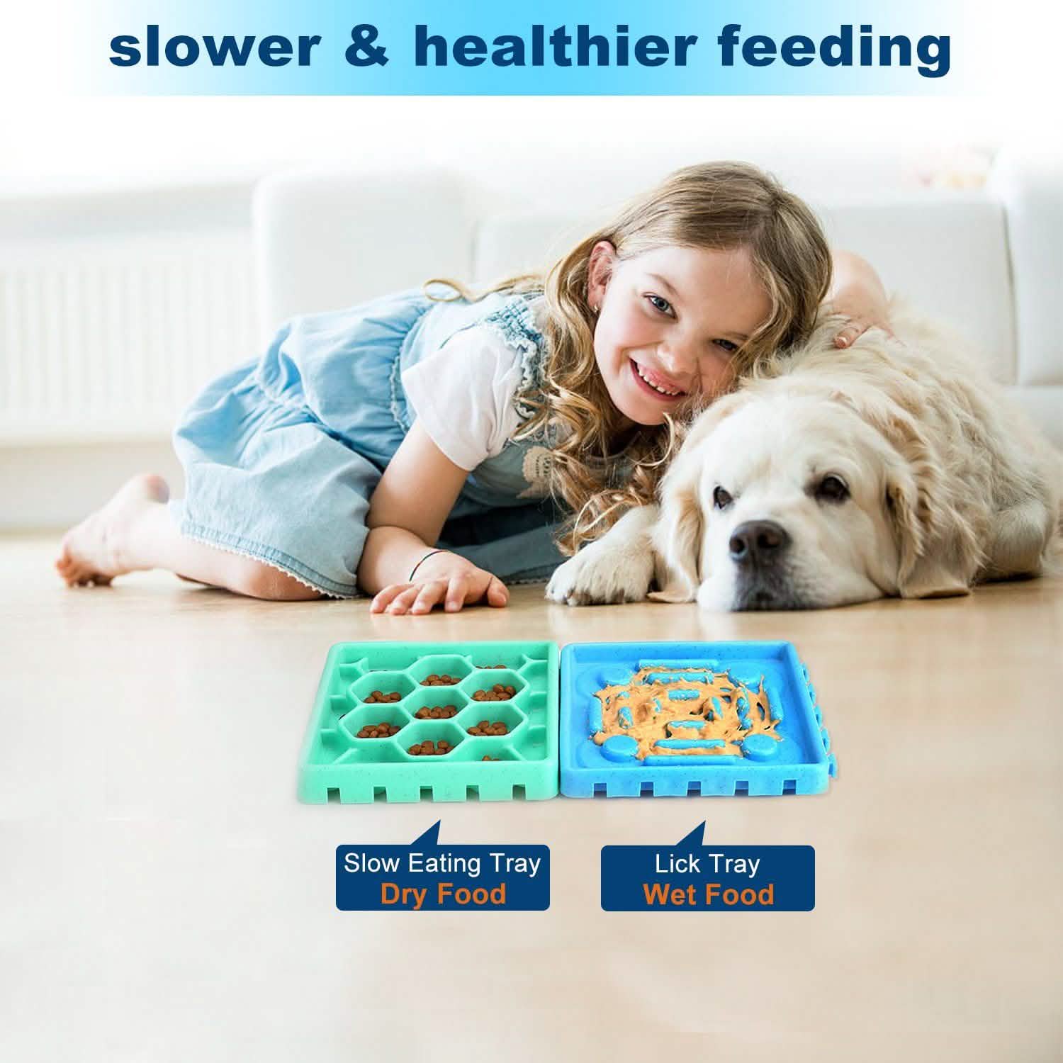 4-Piece: Pet Slow Feeder and Licking Tray Set Pet Supplies - DailySale