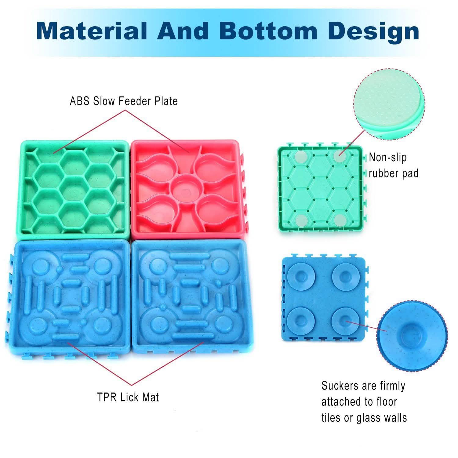 4-Piece: Pet Slow Feeder and Licking Tray Set Pet Supplies - DailySale