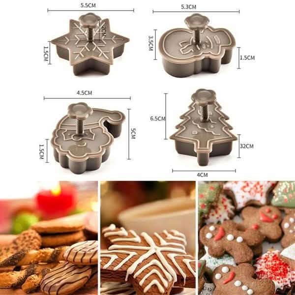 4-Piece: Plastic Cookie Baking Moulds Kitchen & Dining - DailySale