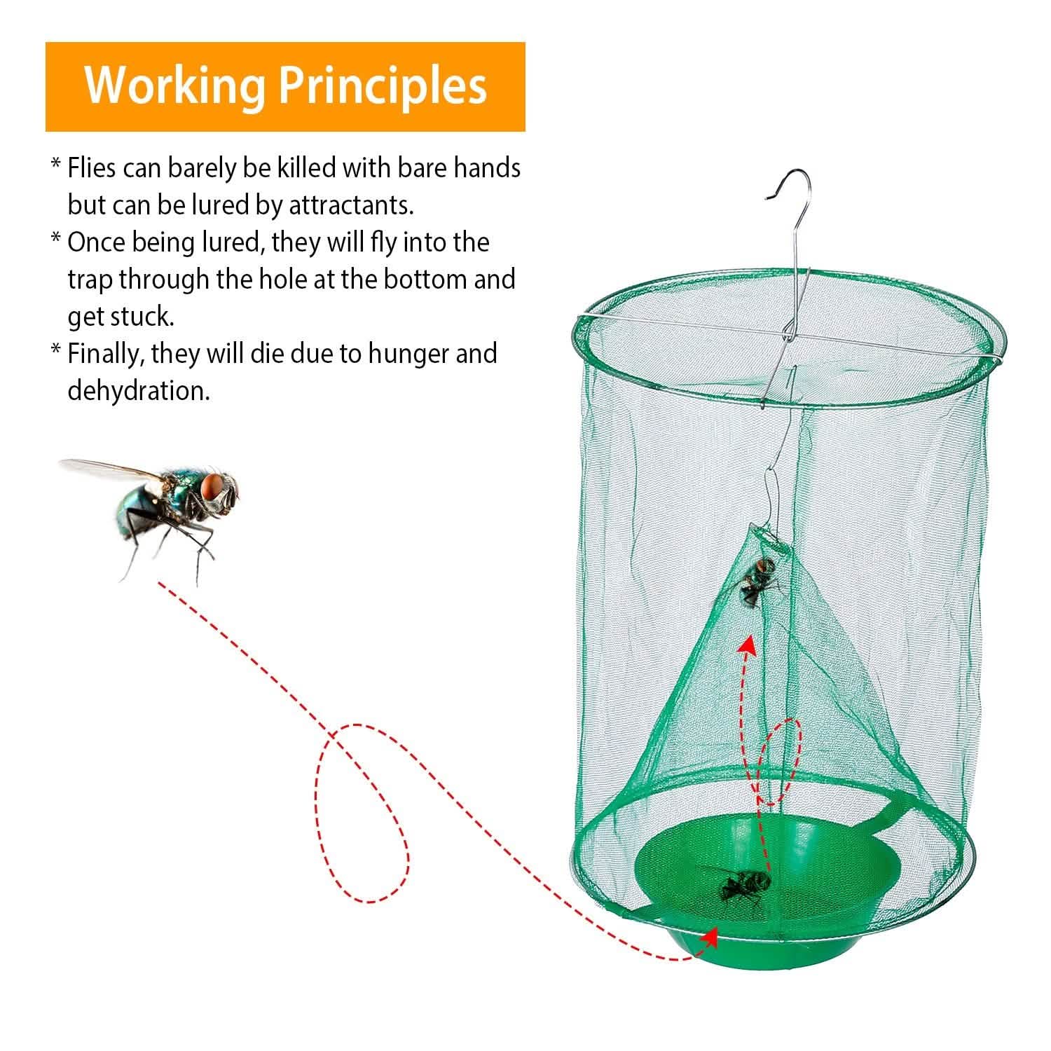 4-Piece: Ranch Fly Trap with Bait Set Pest Control - DailySale