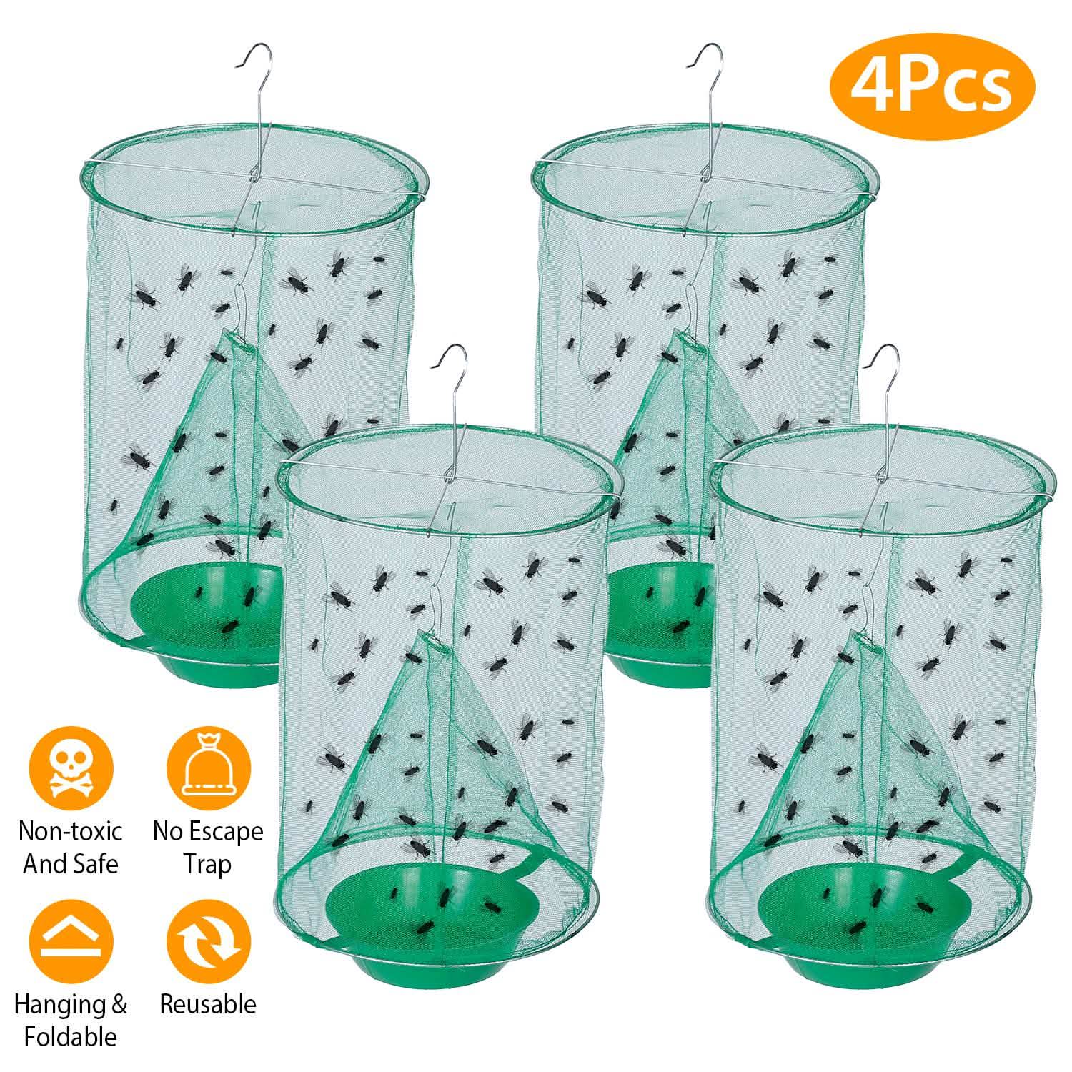 4-Piece: Ranch Fly Trap with Bait Set Pest Control - DailySale