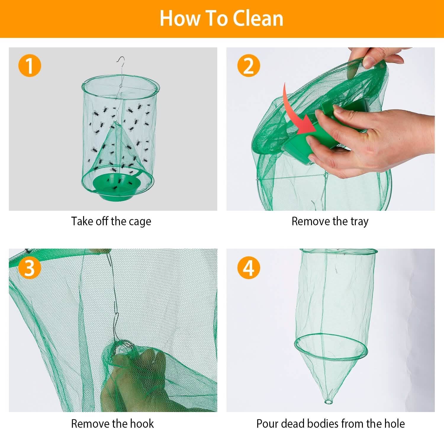 4-Piece: Ranch Fly Trap with Bait Set Pest Control - DailySale