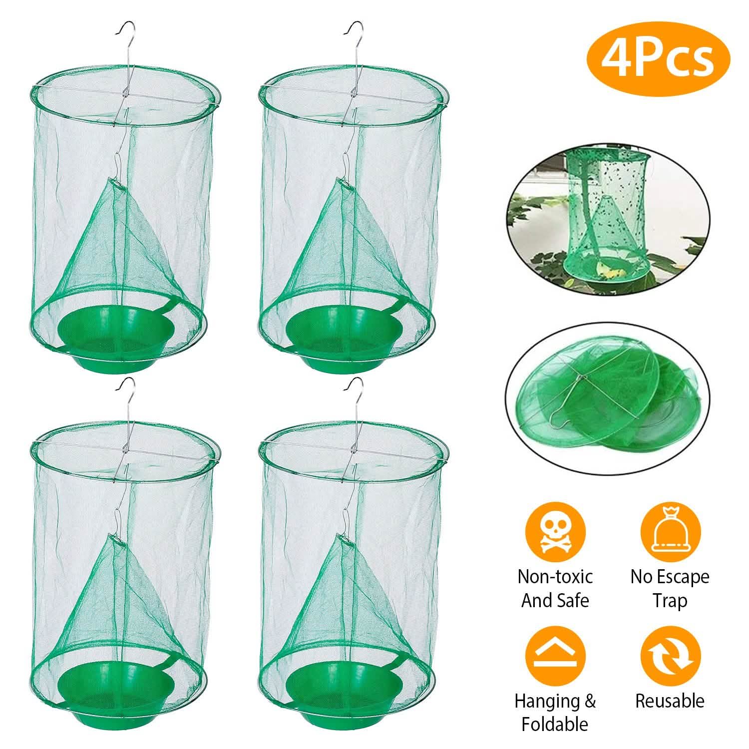 4-Piece: Ranch Fly Trap with Bait Set Pest Control - DailySale