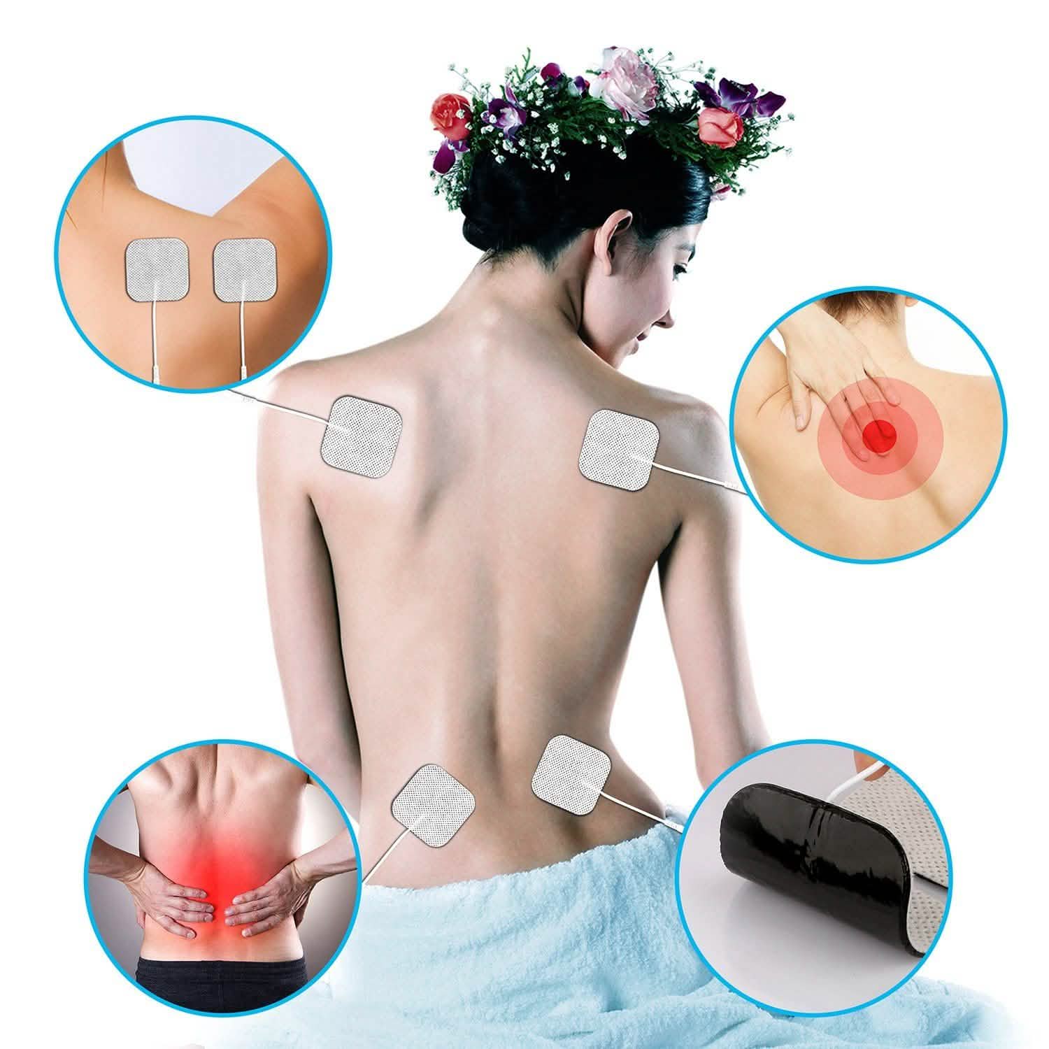 4-Piece: Reusable Self-Adhesive Replacement Electrode Pads Wellness - DailySale