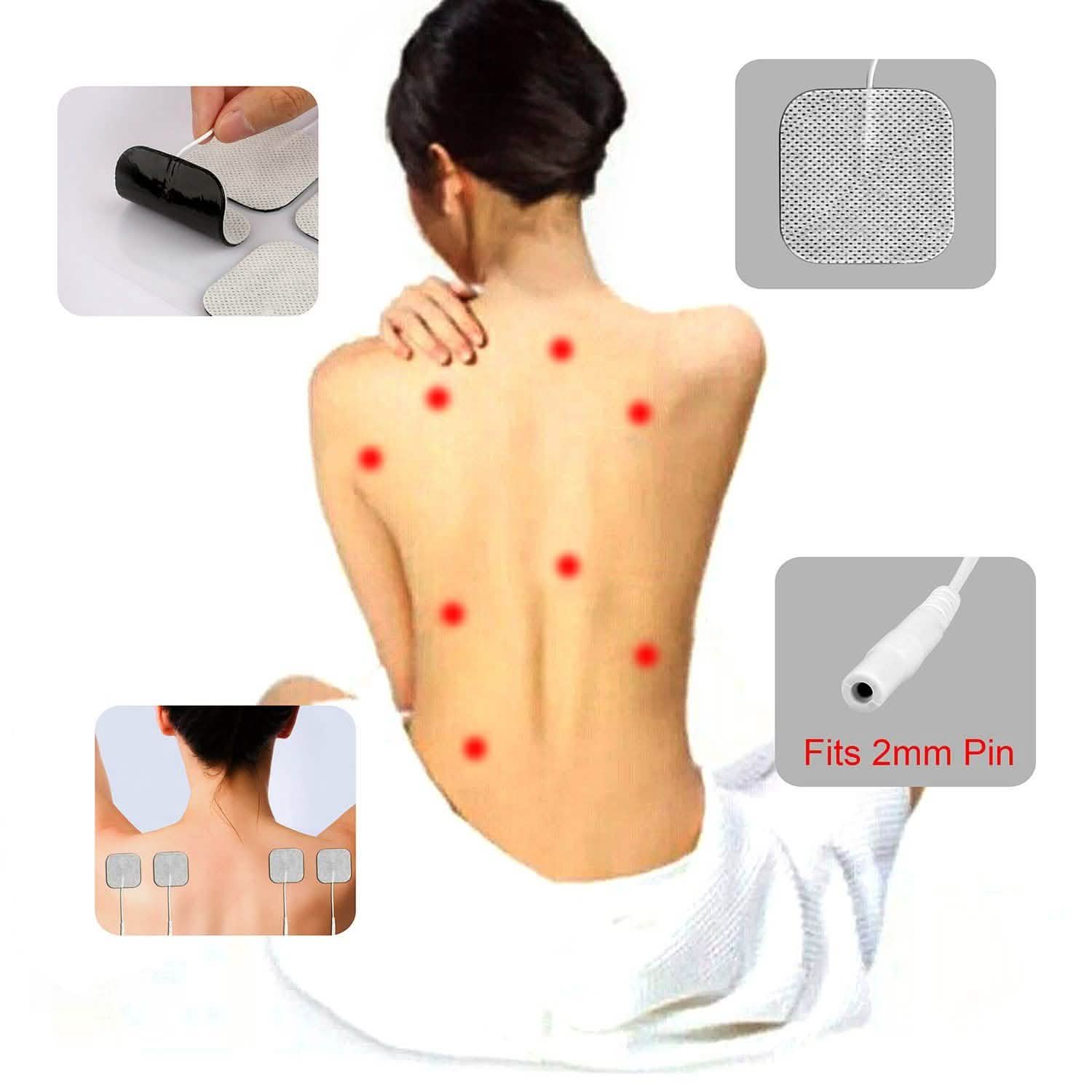 4-Piece: Reusable Self-Adhesive Replacement Electrode Pads Wellness - DailySale