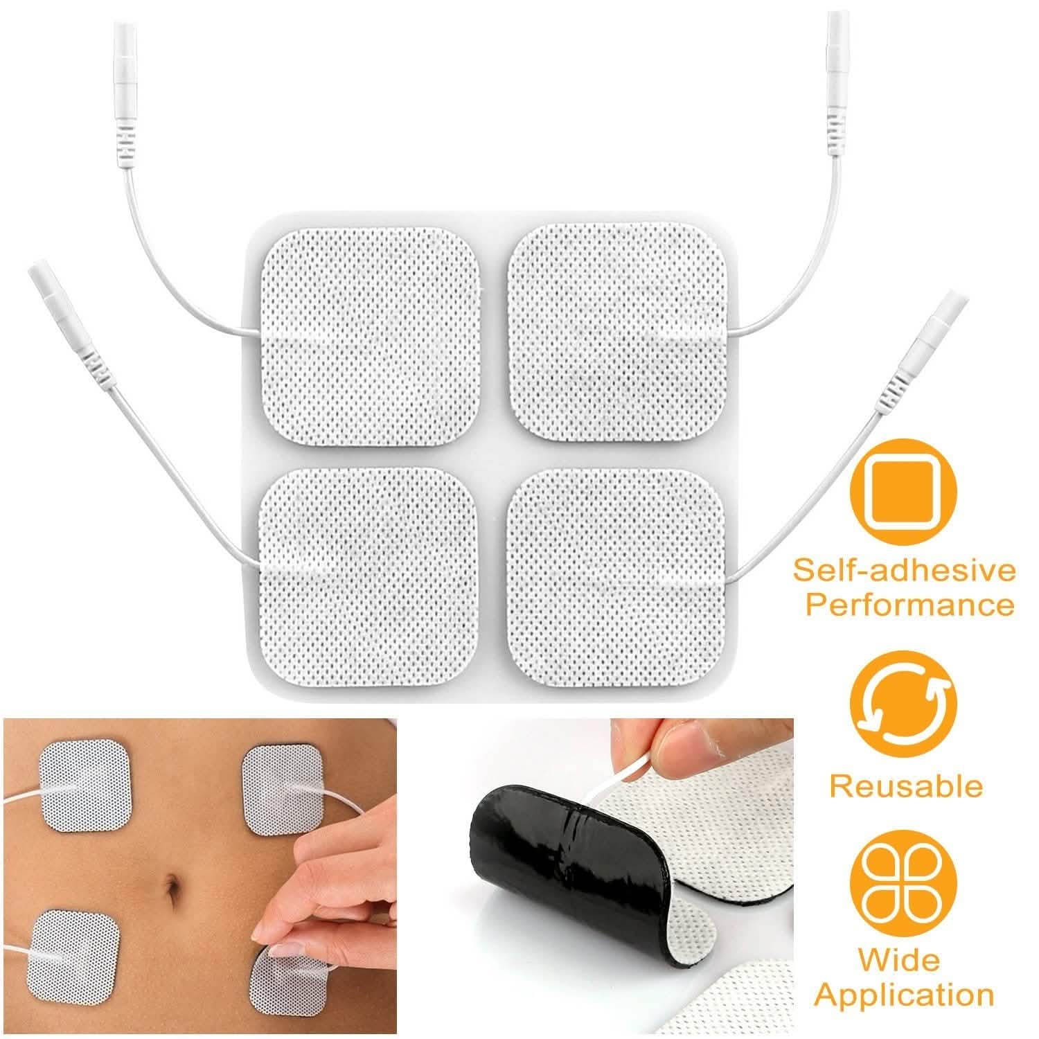 4-Piece: Reusable Self-Adhesive Replacement Electrode Pads Wellness - DailySale