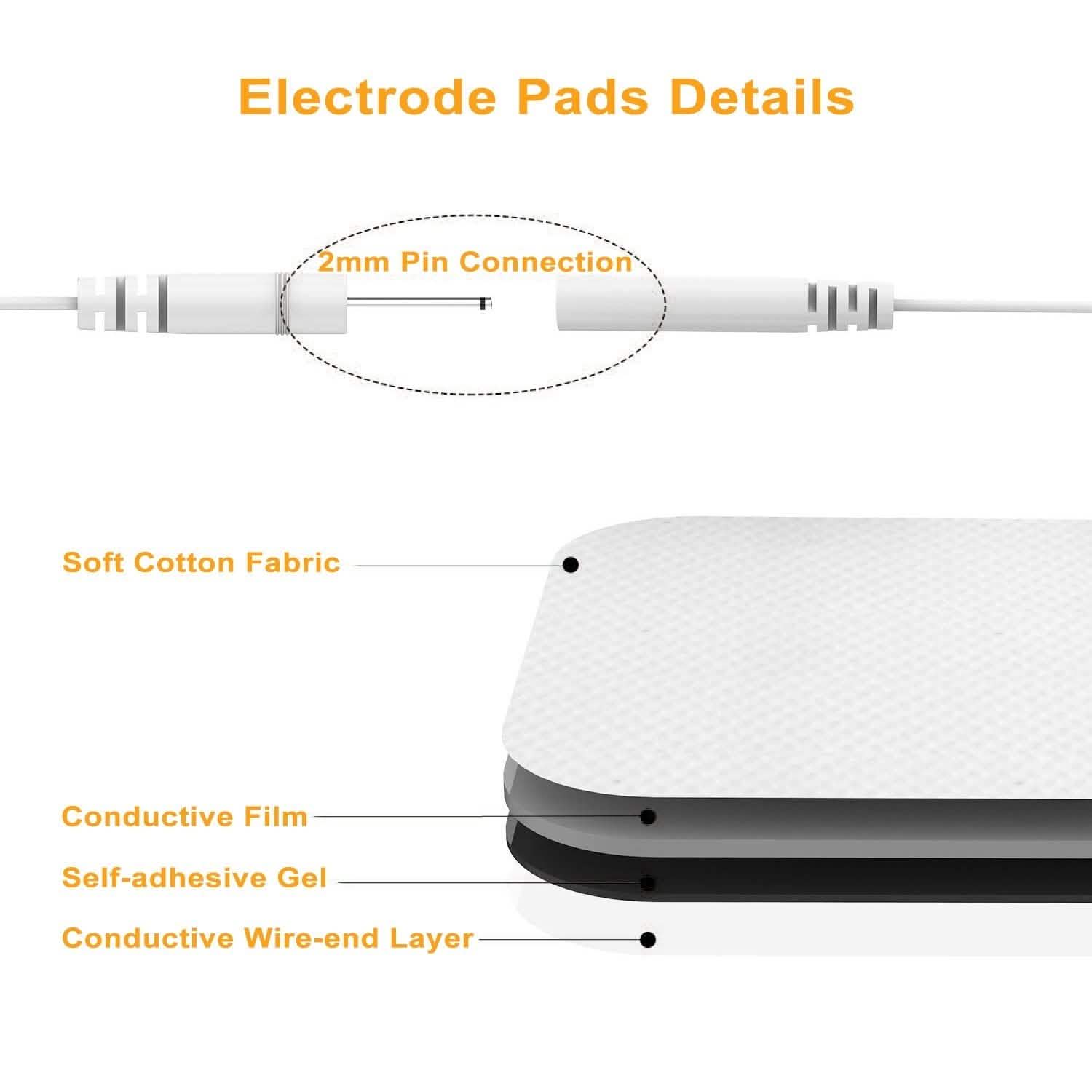 4-Piece: Reusable Self-Adhesive Replacement Electrode Pads Wellness - DailySale