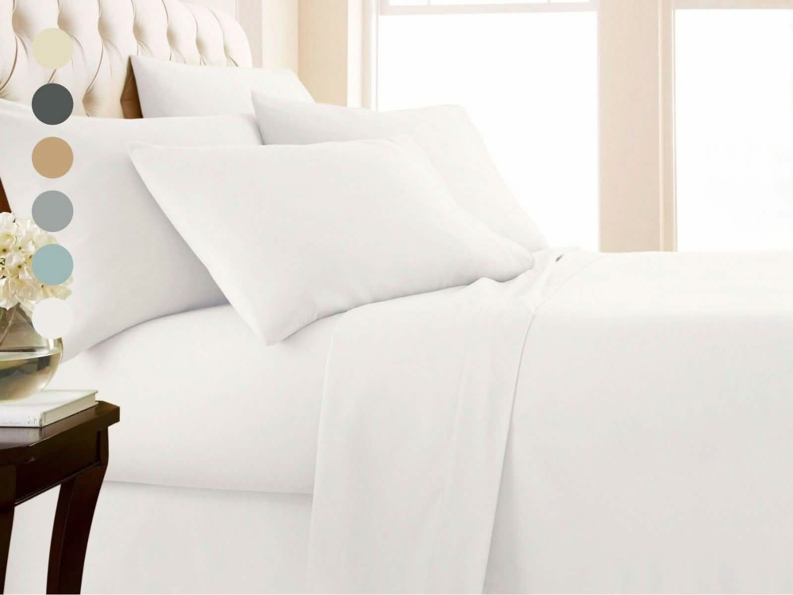 4-Piece Set: 1000 Thread Count Egyptian Cotton Sheets Linen & Bedding - DailySale