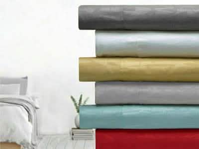 4-Piece Set: Bamboo 1800 Count Embossed Design Linen & Bedding - DailySale