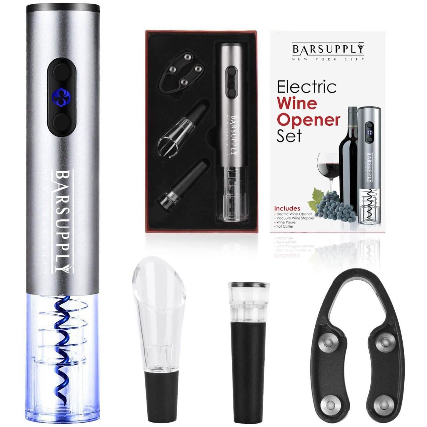 4-Piece Set: Electric Wine Bottle Opener Wine & Dining - DailySale