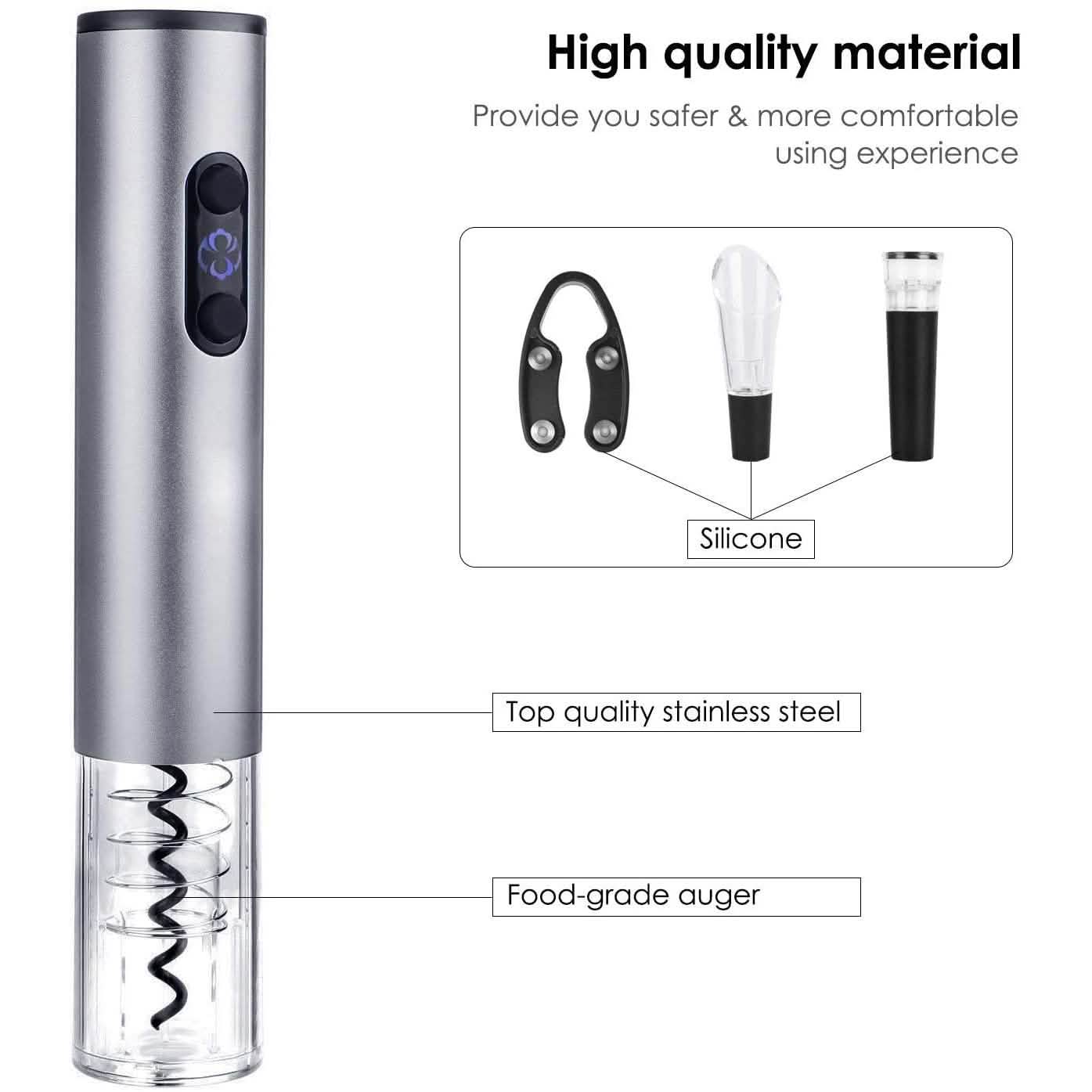 4-Piece Set: Electric Wine Bottle Opener Wine & Dining - DailySale