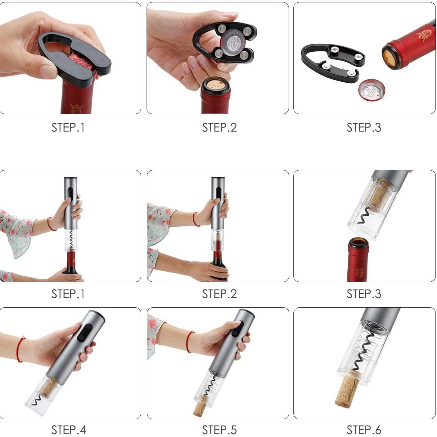 4-Piece Set: Electric Wine Bottle Opener Wine & Dining - DailySale