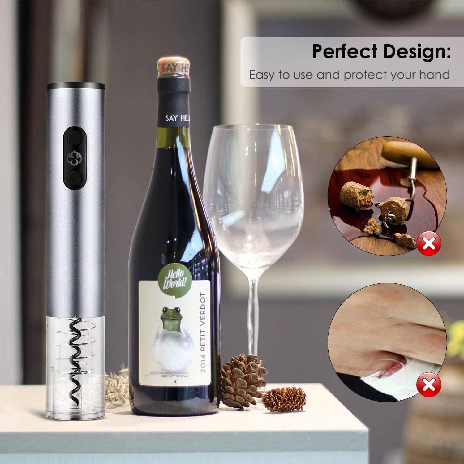 4-Piece Set: Electric Wine Bottle Opener Wine & Dining - DailySale