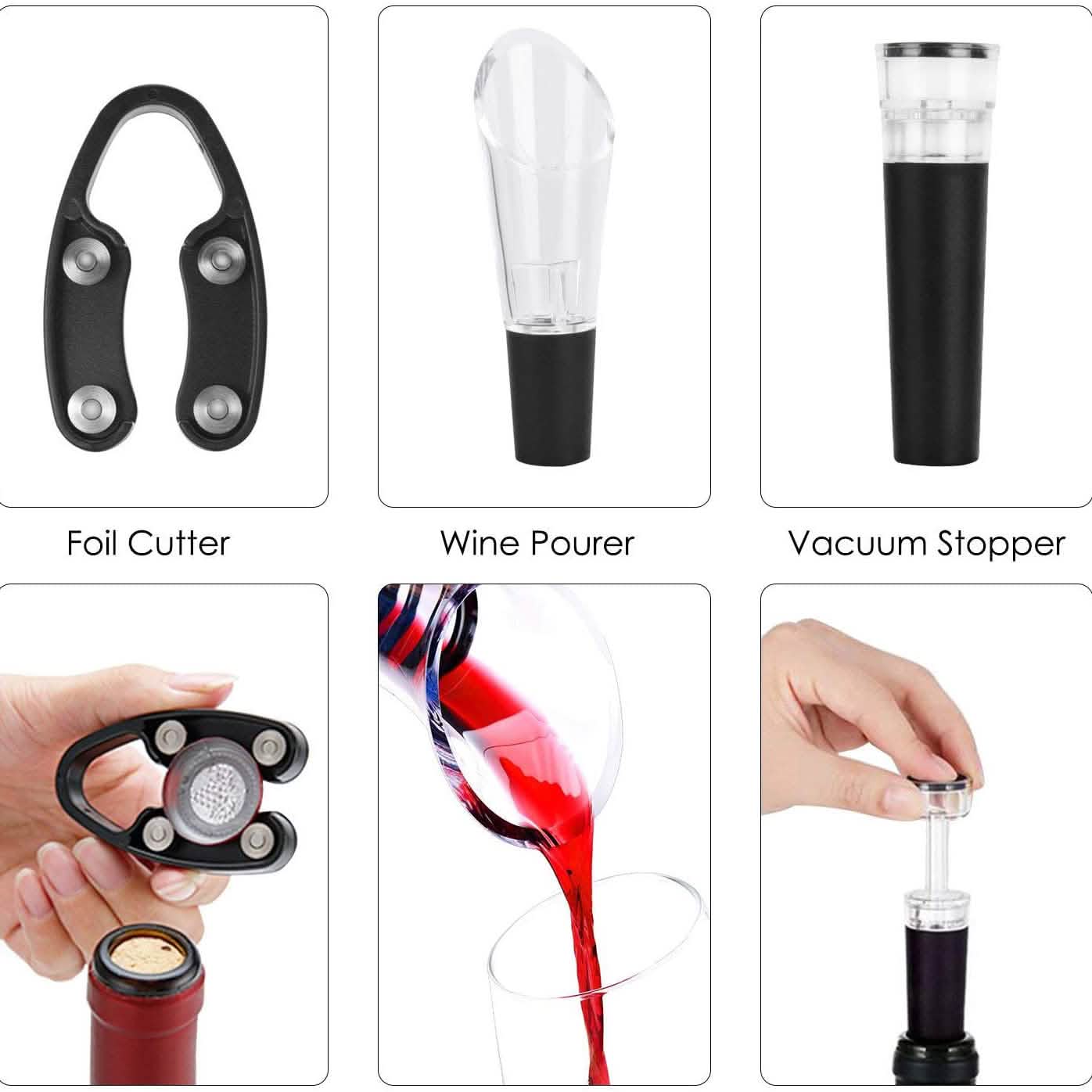 4-Piece Set: Electric Wine Bottle Opener Wine & Dining - DailySale