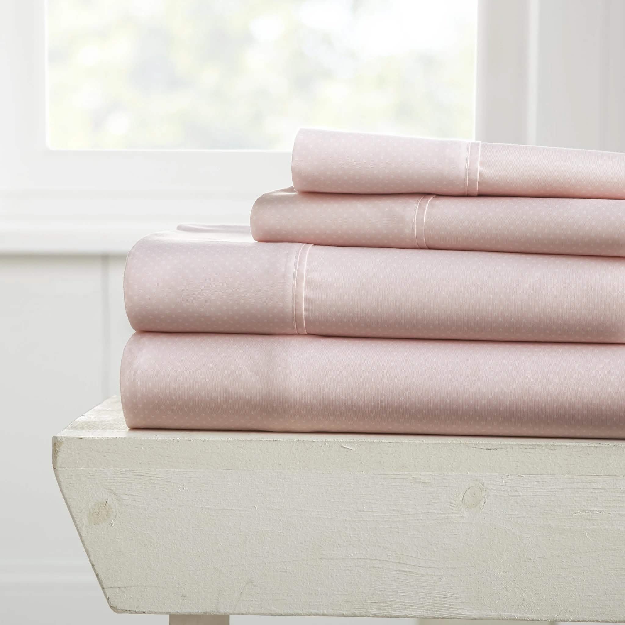 4-Piece Set: My Heart Patterned Sheet Set Bedding Twin Pink - DailySale