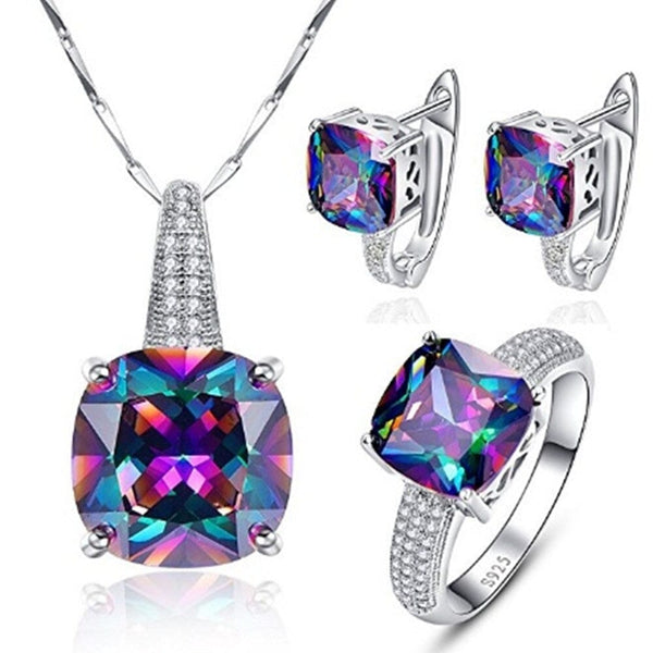 4-Piece Set: Mystic Topaz Complete Jewelry Set Necklaces 6 - DailySale