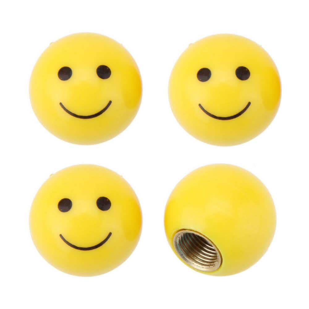 4-Piece Set: Smiley Face Bike Valve Covers Sports & Outdoors - DailySale