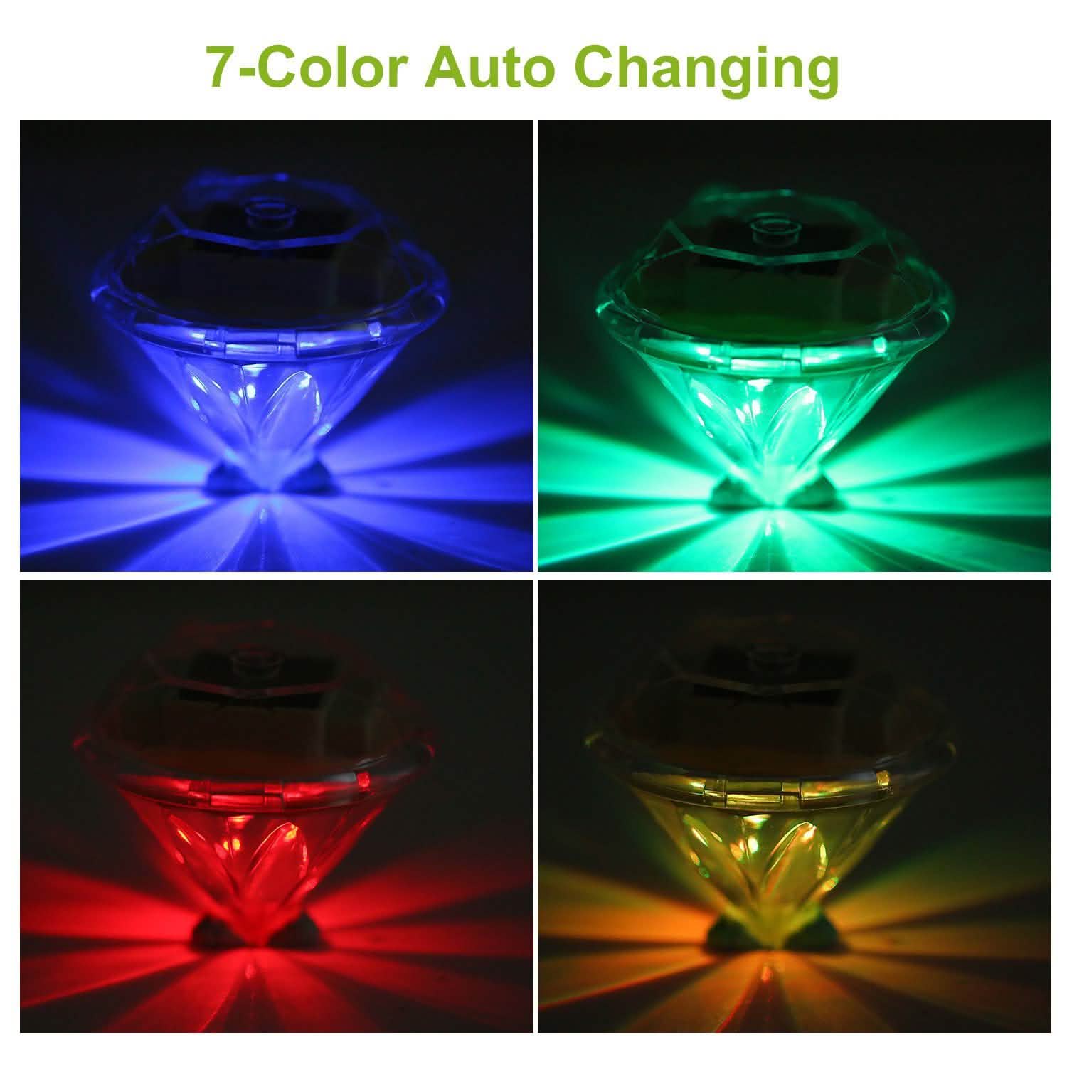 4-Piece: Solar Diamond LED Light Pathway Stake Decorative Lamp Garden & Patio - DailySale
