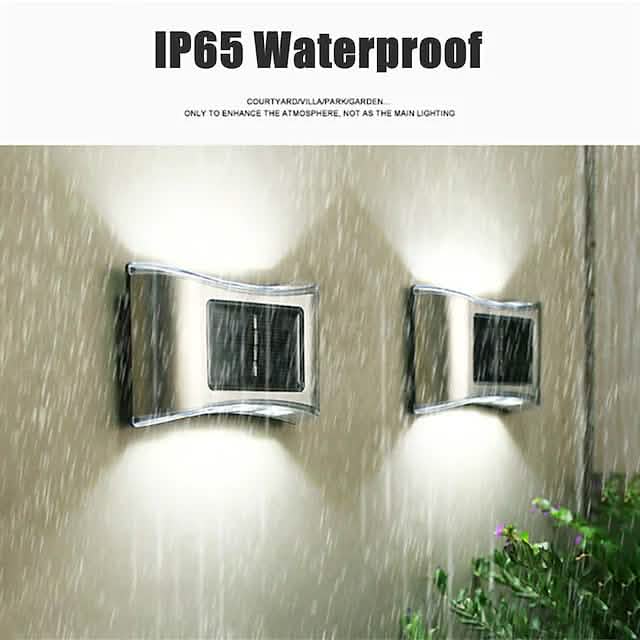 4-Piece: Solar Outdoor 6 LED Waterproof Wall Lights Outdoor Lighting - DailySale