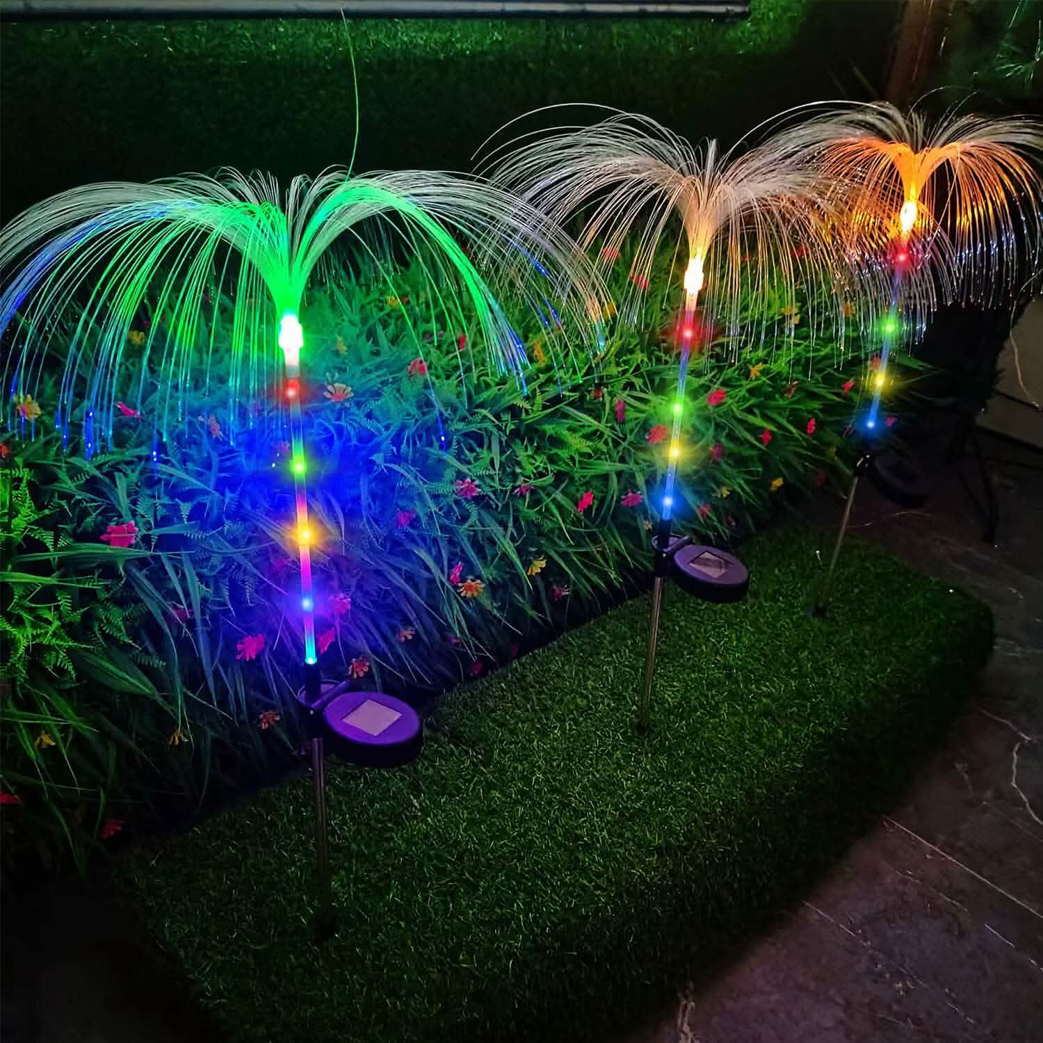 4-Piece: Solar Powered Jellyfish Lights Outdoor Lighting - DailySale