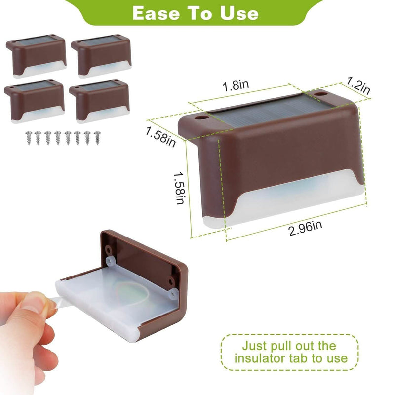 4-Piece: Solar Powered LED Step Lights Outdoor Lighting - DailySale