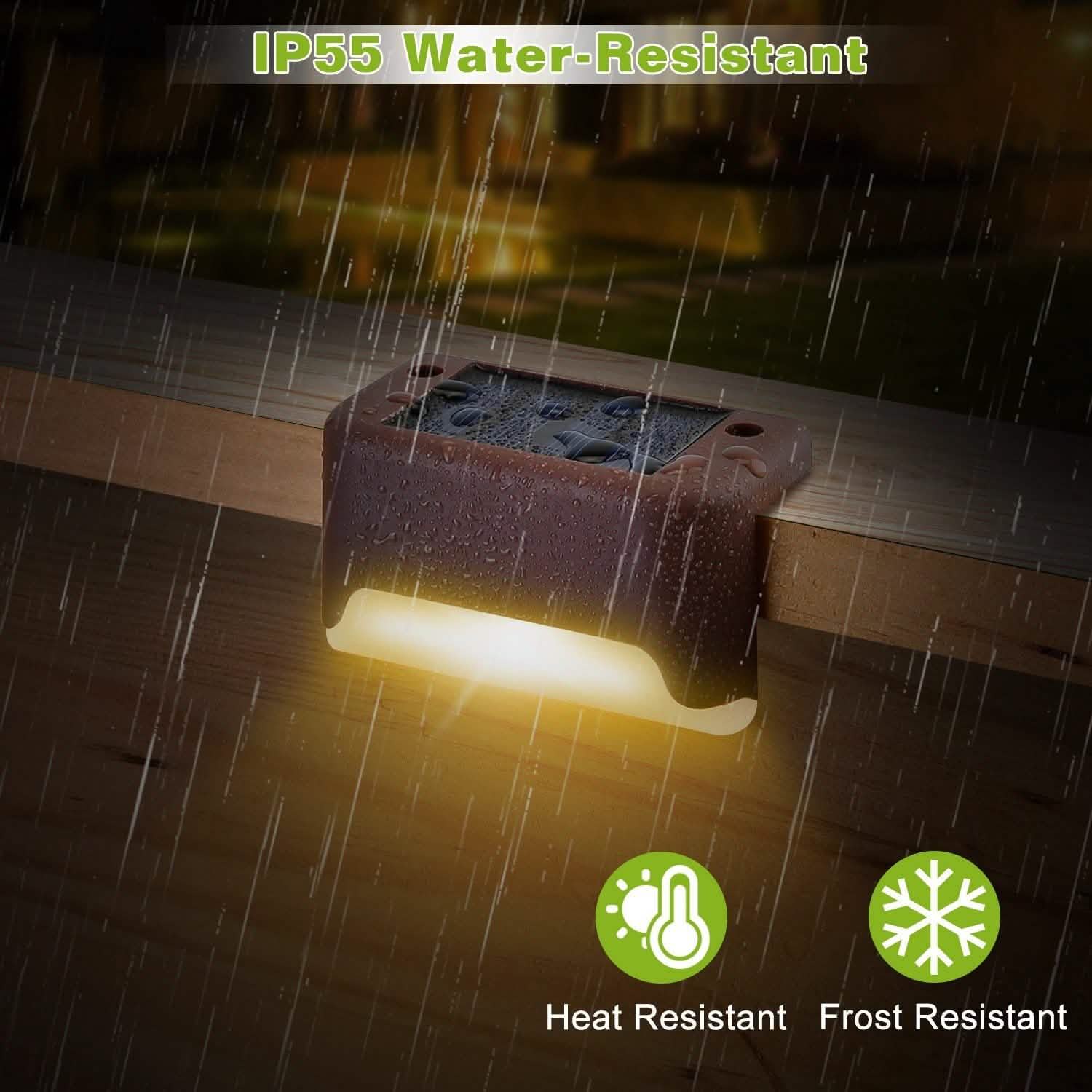 4-Piece: Solar Powered LED Step Lights Outdoor Lighting - DailySale