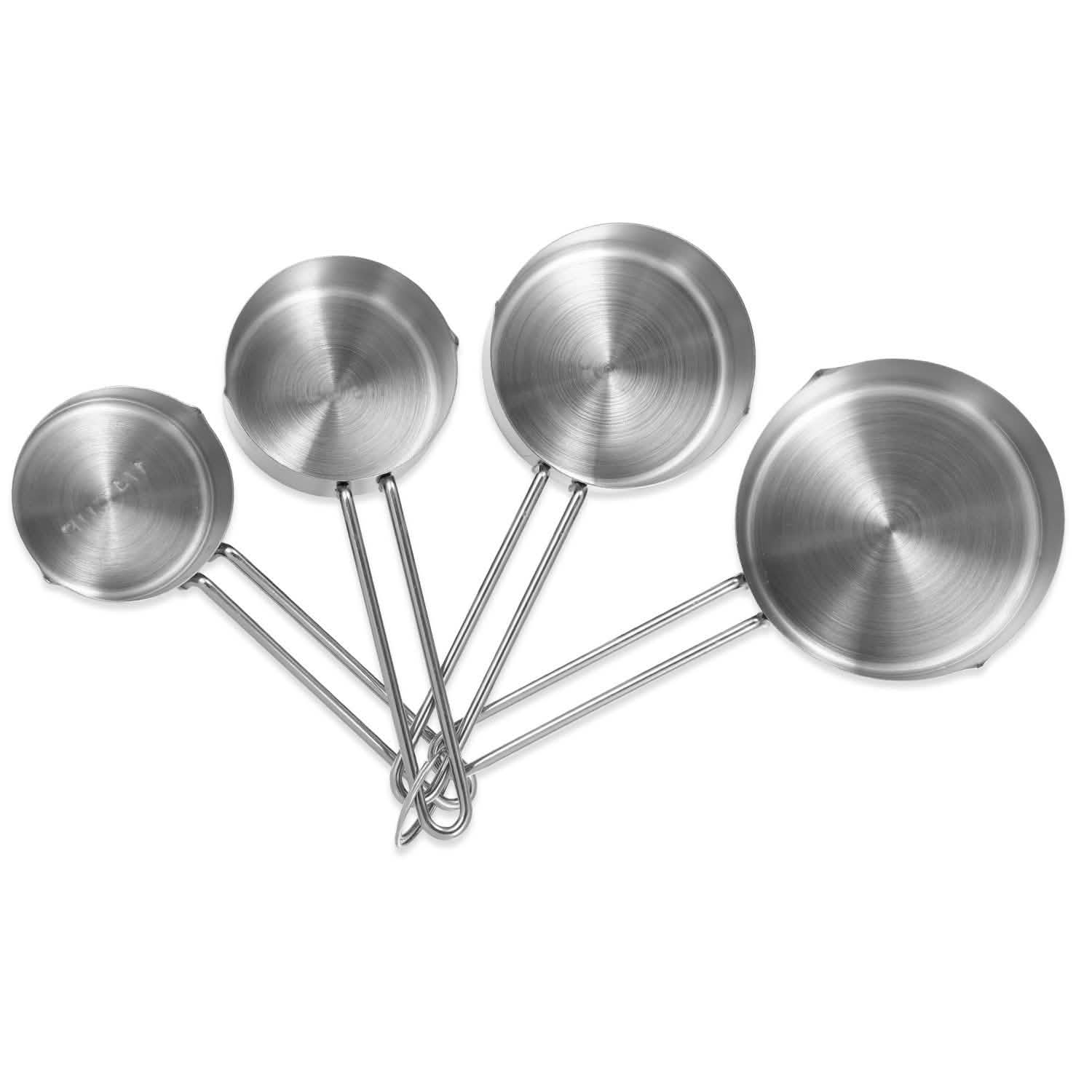 4-Piece: Stainless Steel Measuring Cups Stackable Kitchen Spoons Set Kitchen & Dining - DailySale
