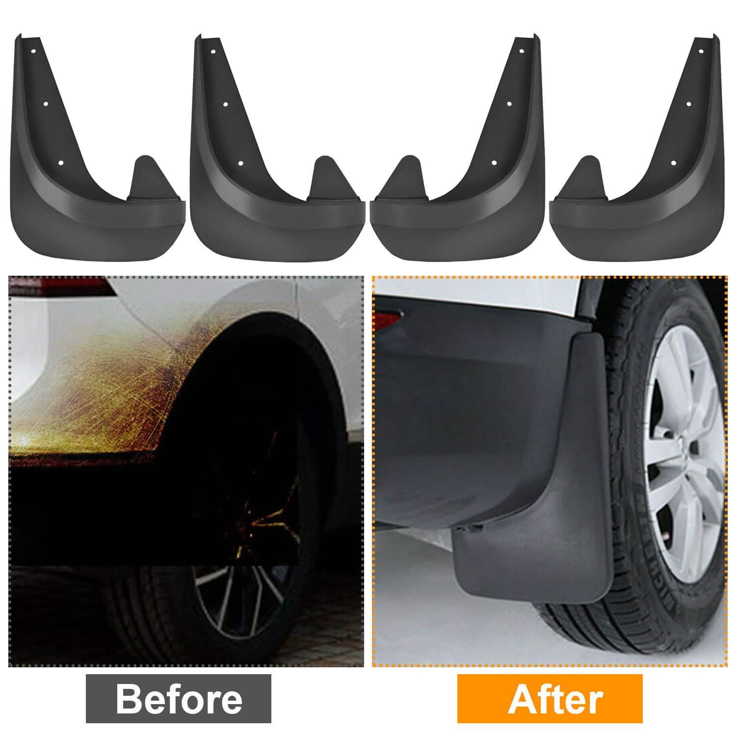 4-Piece: Universal Fit Car Mudguard Flaps Automotive - DailySale