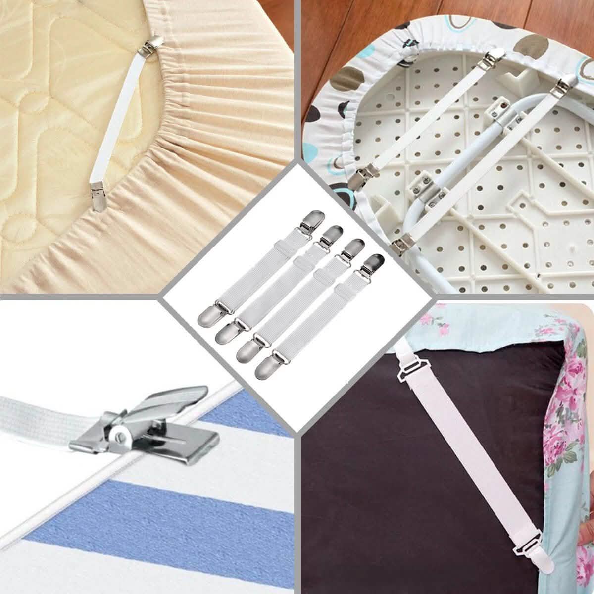 4-Pieces: Adjustable Bed Sheet Fasteners Bedding - DailySale