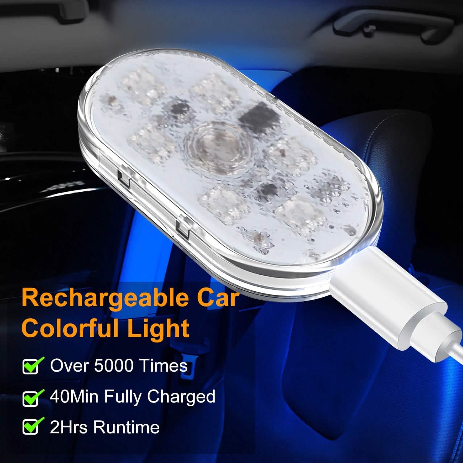 4-Pieces: Cordless Car Interior Light USB Rechargeable Automotive - DailySale