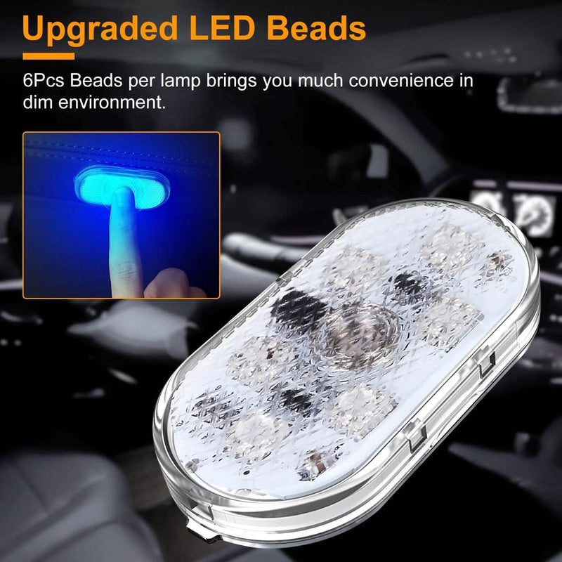 4-Pieces: Cordless Car Interior Light USB Rechargeable Automotive - DailySale
