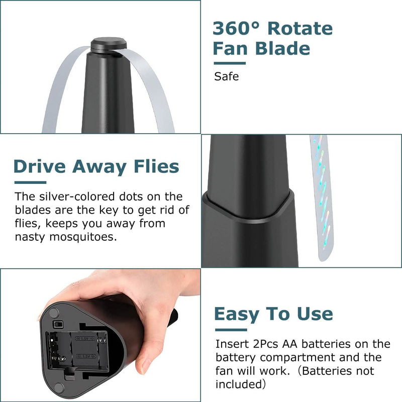 4-Pieces: Fly Repellent Fan Table Top Battery Powered Bug Deterrent Pest Control - DailySale