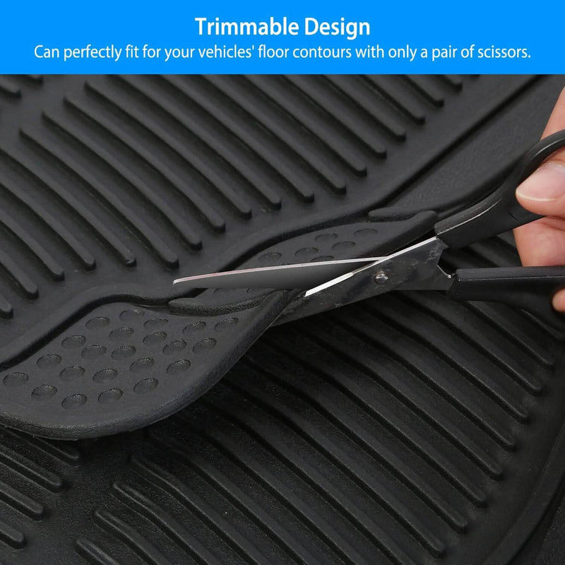 4-Pieces: Heavy Duty PVC Rubber Automotive Floor Mats with Trimmable Design Automotive - DailySale