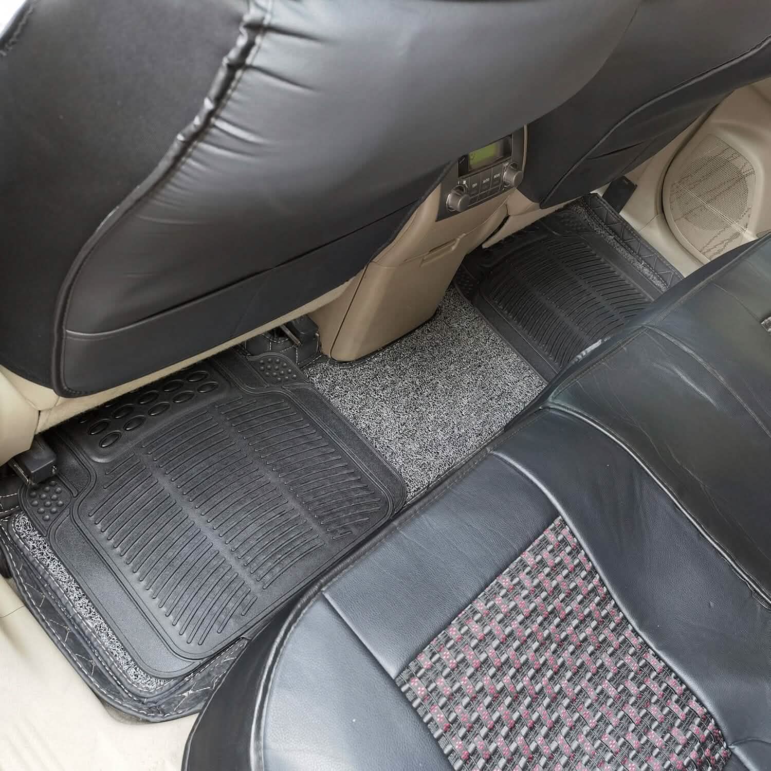 4-Pieces: Heavy Duty PVC Rubber Automotive Floor Mats with Trimmable Design Automotive - DailySale