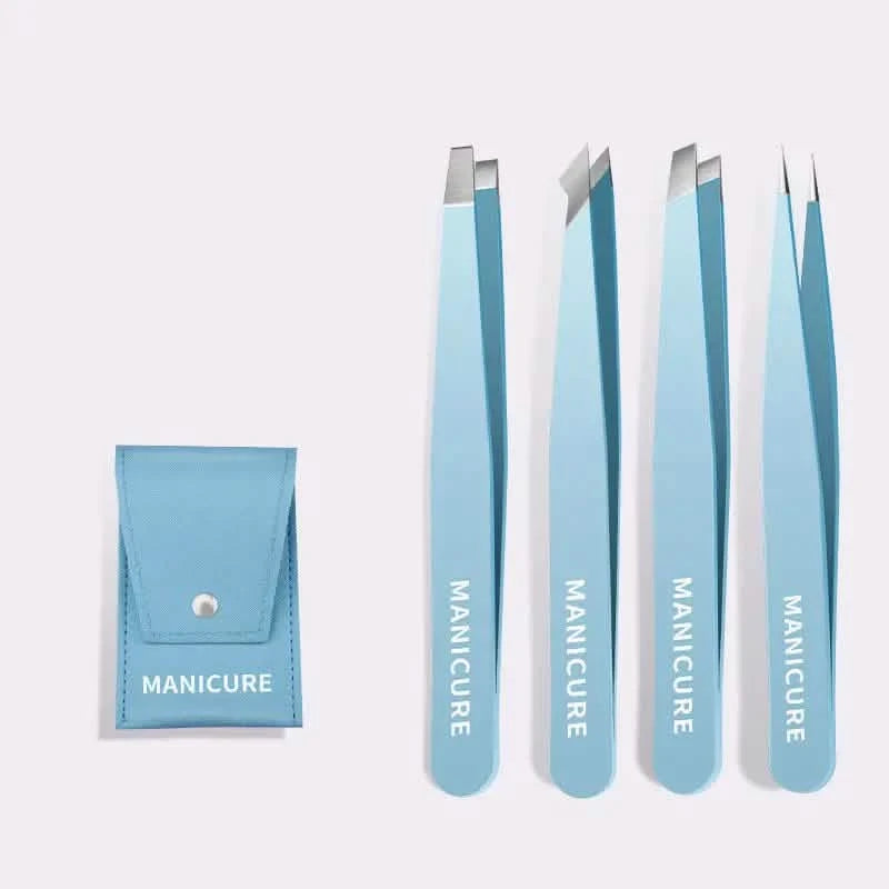 4-Pieces: High-Quality Eyebrow Tweezer Beauty & Personal Care Blue - DailySale