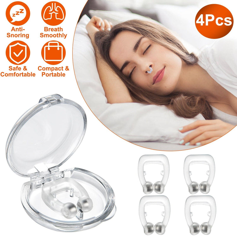 4-Pieces: Magnetic Nose Clip Anti Snoring Device Wellness - DailySale