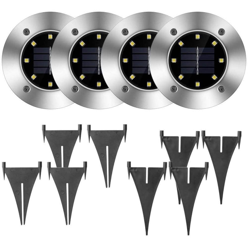 4-Pieces: Solar Waterproof Ground Light Lighting & Decor - DailySale