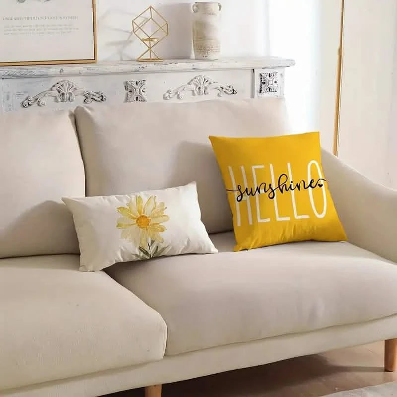 4-Pieces: Summer Flowers Printed Throw Pillow Cover Cushion Pillow Case Furniture & Decor - DailySale