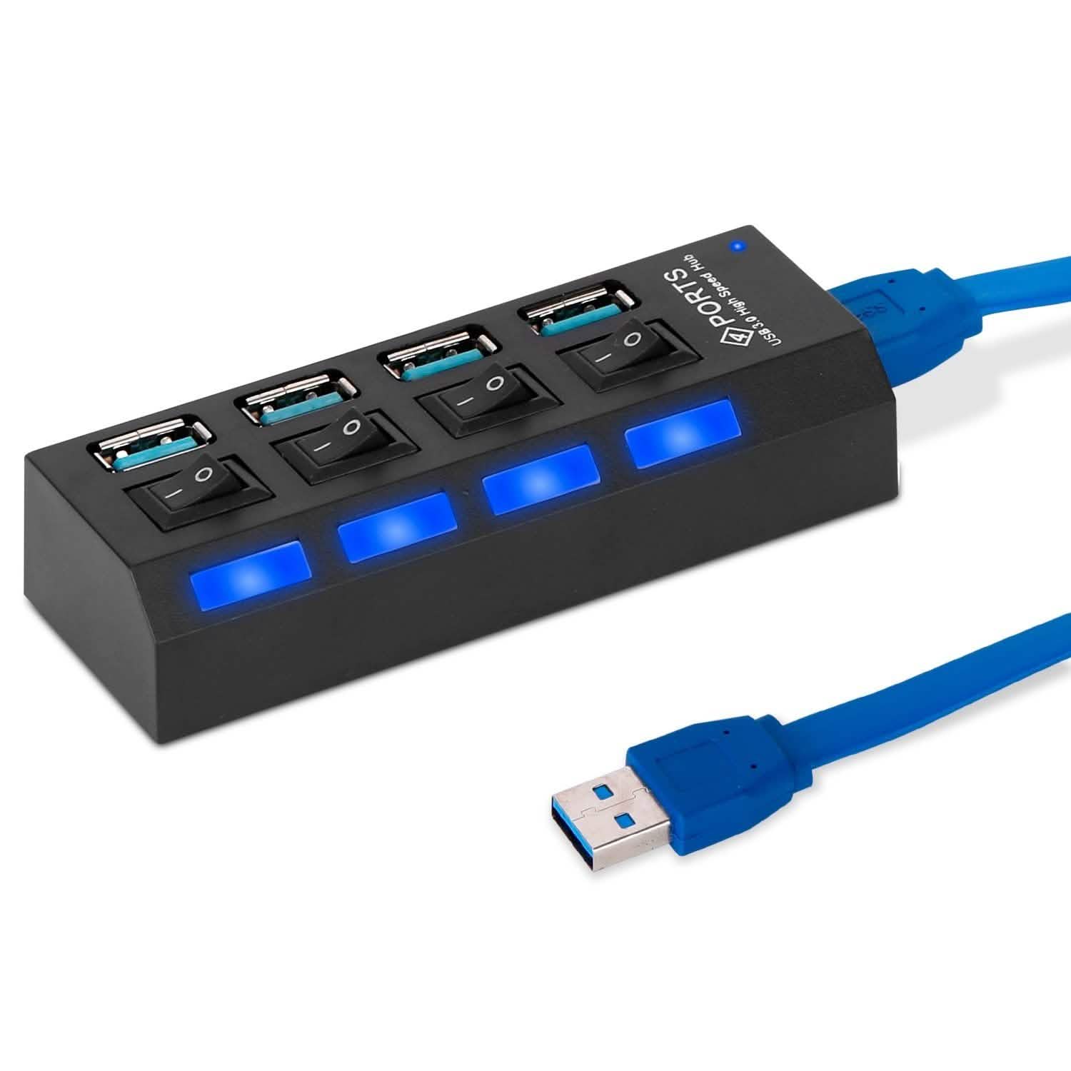4 Port USB 3.0 Hub High Speed Adapter Computer Accessories - DailySale