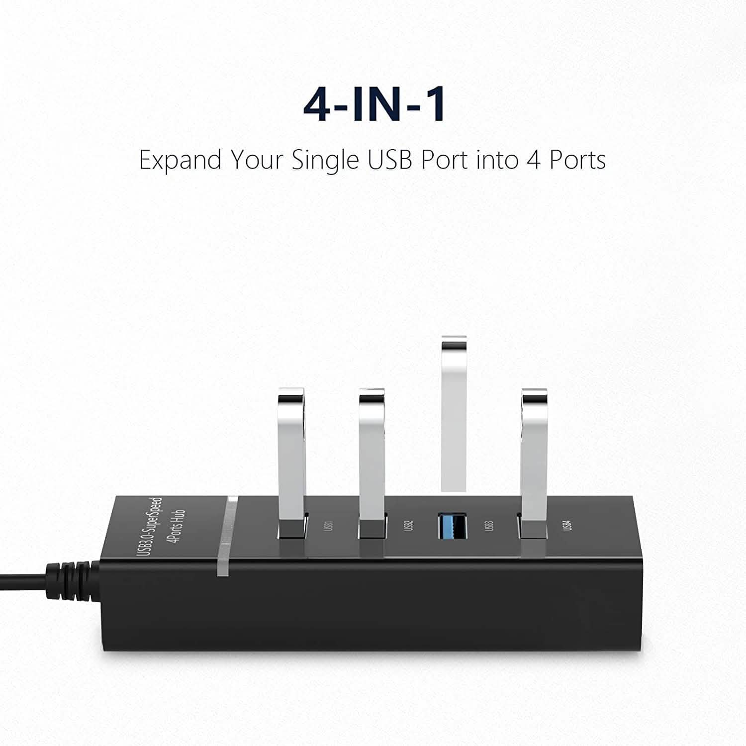 4-Port USB 3.0 USB Splitter with 3ft Extended Cable Computer Accessories - DailySale