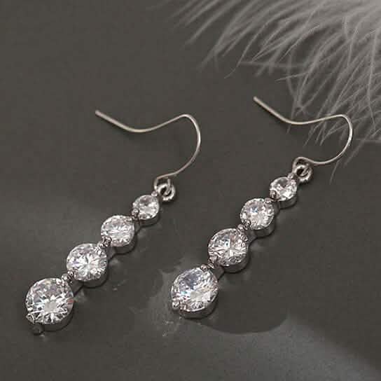 4 Row Graduated Crystal Drop Earrings Earrings - DailySale
