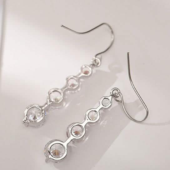 4 Row Graduated Crystal Drop Earrings Earrings - DailySale