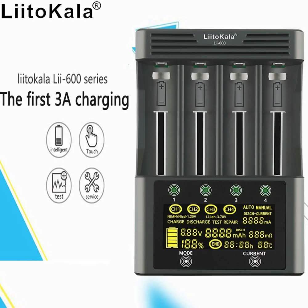 4 Slots Independent Charging Battery Charger Household Batteries & Electrical - DailySale