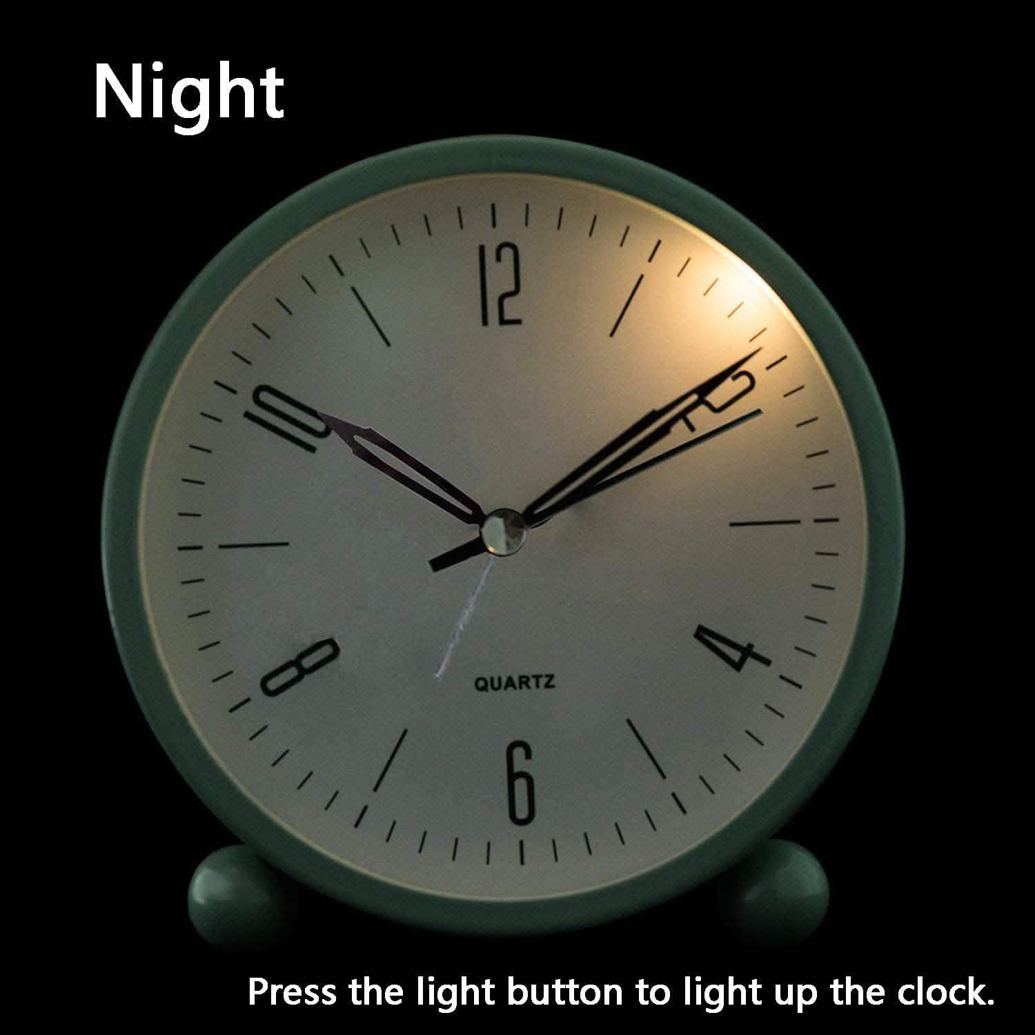 4" Super Silent Non Ticking Analog Alarm Clock with Night Light Household Appliances - DailySale