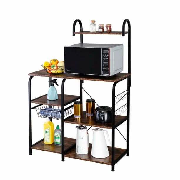 4-Tier 3-Tier Shelf Vintage Kitchen Baker's Rack Utility Storage Shelf Furniture & Decor - DailySale