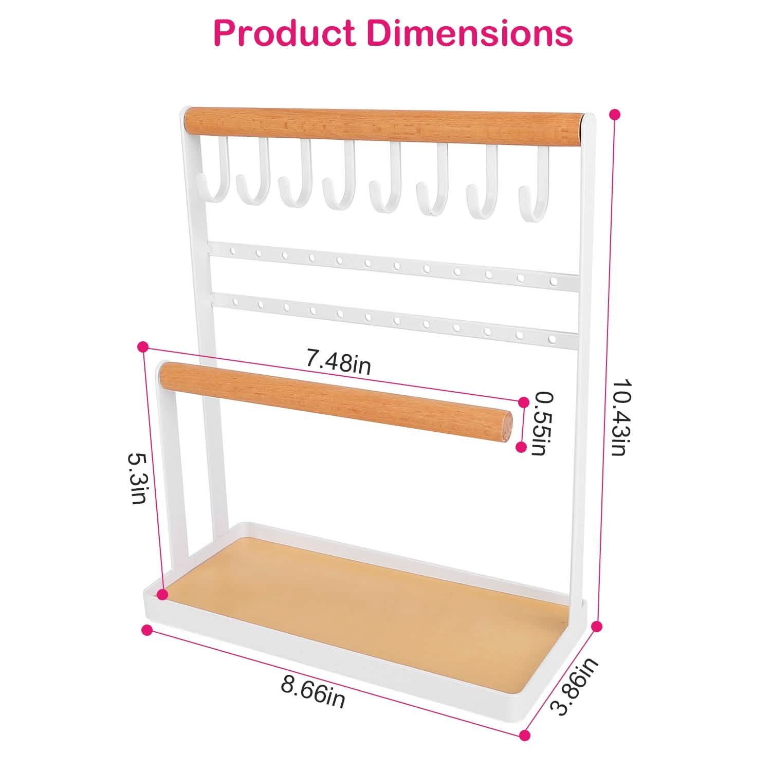 4-Tier Tabletop Wooden Jewelry Display Stand Closet & Storage - DailySale