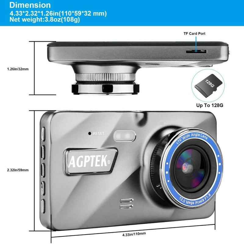 4" Vehicle 1080P Car Dashboard DVR Camera Video Recorder G-Sensor Dash Cam Auto Accessories - DailySale