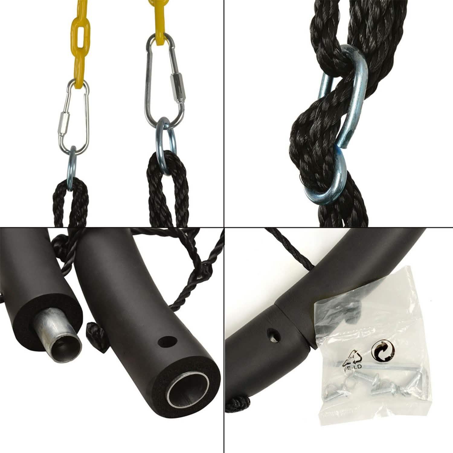 40" Disc Swings Seat Flying Saucer Tree Rope Web Net Sports & Outdoors - DailySale