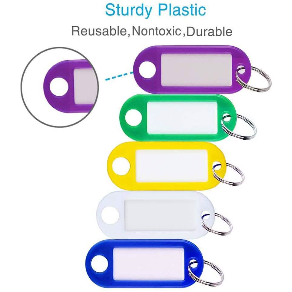 40-Pack: Uniclife Tough Plastic Key Tags with Split Ring Label Window Everything Else - DailySale